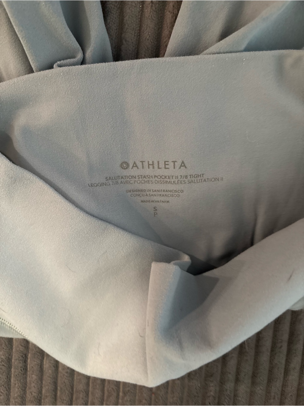 Athleta Pale Blue Salutation Stassi 7/8 Leggings - Picture 3 of 4